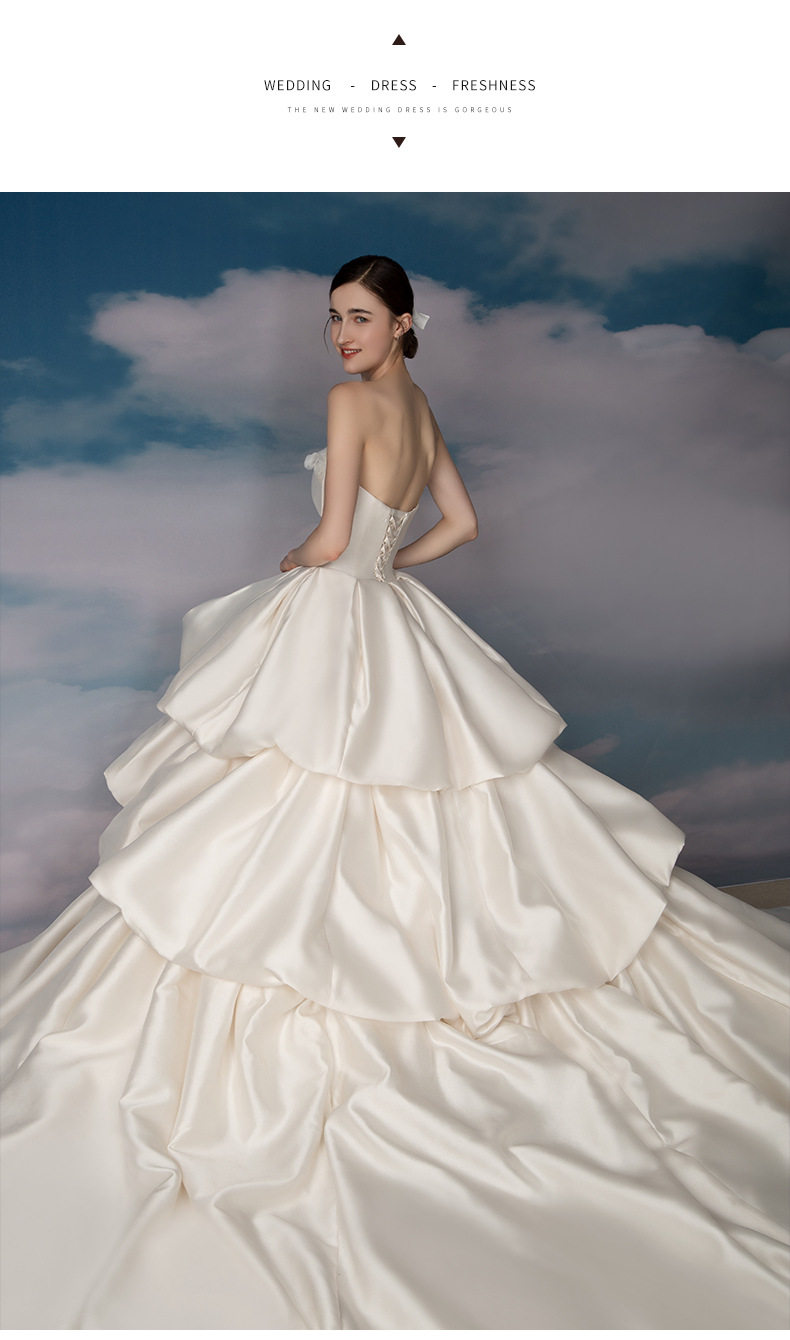 Свадебное платье, топ без лямок для невесты, изысканный стиль, открытые плечи        