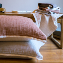 Drizzle Japanese cotton gauze pillow towel a pair of pillow towels for single student dormitory pillow headscarf
