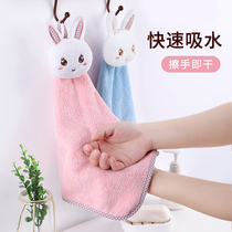 Hand towel hanging coral velvet cartoon hand towel children absorbent non cotton cute girl Korean meddling towel