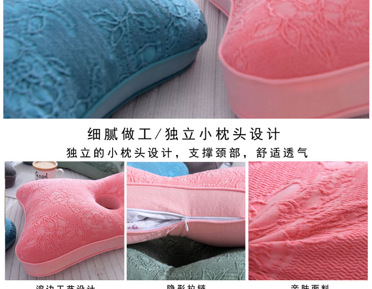 Rửa sạch đường ống đầy đủ kiều mạch gối một lỗ tai bịt tai Ông già không ấn nút tai bông viền hoa - Gối gối kê cổ