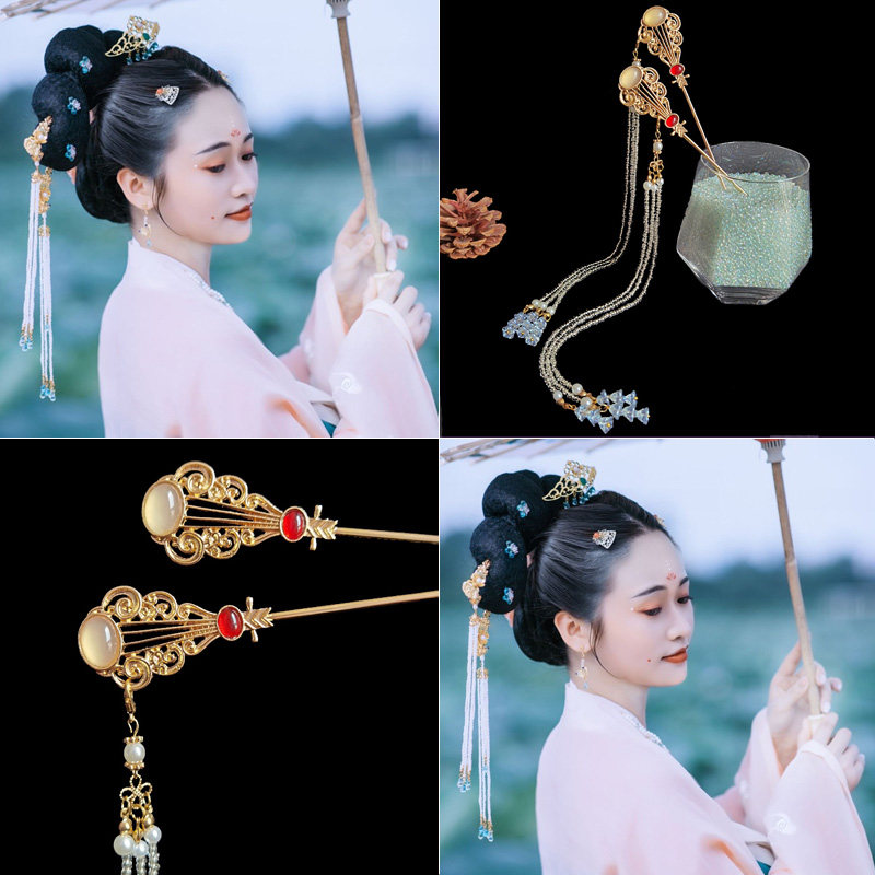 古风汉服头饰大赏:盘发簪子、发钗、步摇、流苏,儿童古装新款发饰套装全解析!-发饰-淘宝百科网