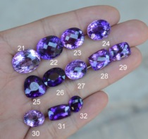 Gorgeous super large particles Brilliant purple natural amethyst faceted bare stone ring surface fire flash Without any optimization treatment