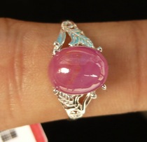 18k white gold natural ruby ring Crystal clear without burning Without any optimization treatment Send certificate
