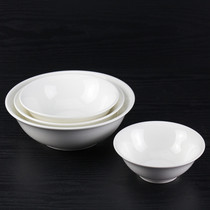 6 7 8 9 inch pure white ceramic bucket bowl Salad bowl Rice bowl dish bowl Soup bowl Noodle bowl Microwave tableware