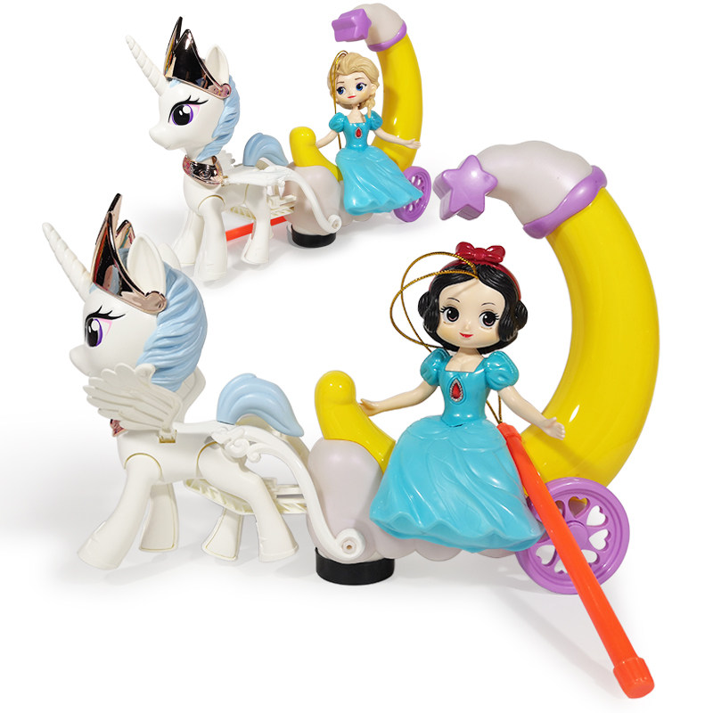 New Year's unicorn Torch carriage Aesabeth Snow Moon Princess Lantern Girl's hand - tiggy snow - wheel