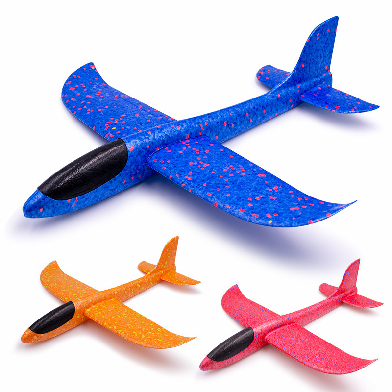 Hand Throwing Aircraft Foam Model Nets Red Plane Assembly Roundabout Outdoor Aerial Model Glider Children Toys