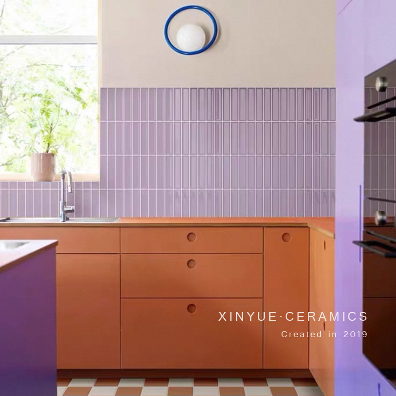 Nordic Purple Candy Glaze Mosaic Tiles Wall Tiles Kitchen Bathroom Restroom Shop Balcony Blue Strip Tiles Nordic Purple Candy Glaze Mosaic Tiles Wall Tiles Kitchen Bathroom Restroom Shop Balcony Blue Strip Tiles