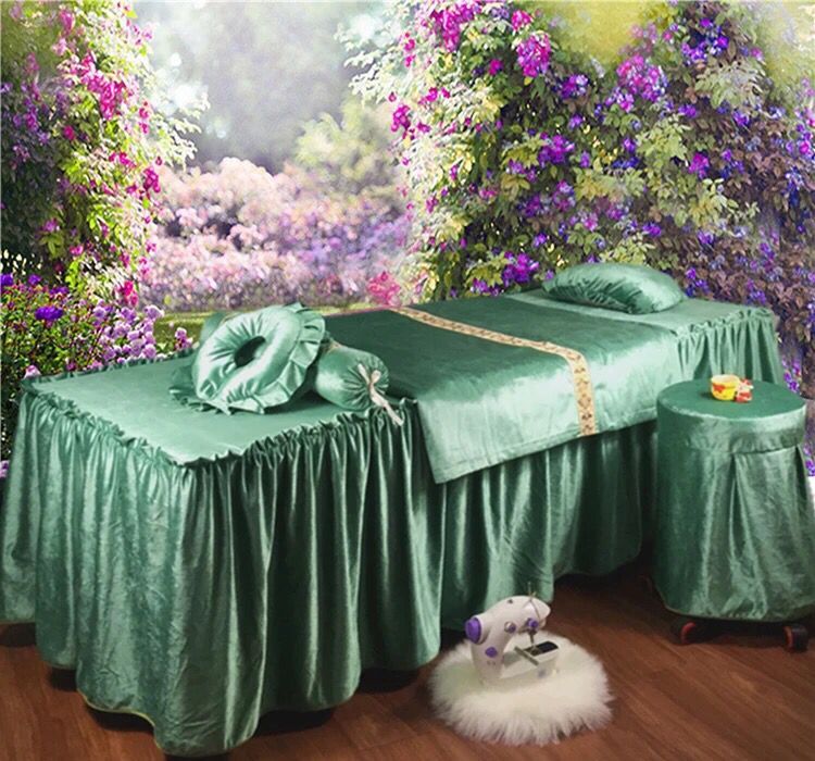 Mới đẹp cao cấp cơ thể giường bao gồm bốn bộ nhung Ý massage massage giường khử trùng bông tùy chỉnh ga trải giường nối mi