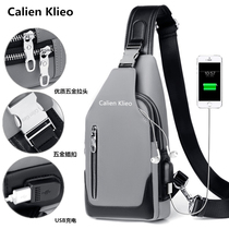 Calien Klieo new chest Bag Mens bag chest shoulder bag shoulder bag leisure student small satchel tide
