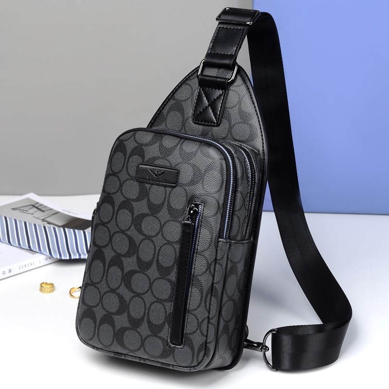International Luxury New Style Men's Genuine Leather Chest Bag 2026 Single Shoulder Crossbody Bag First Layer Cowhide Business Casual Men's Shoulder Bag