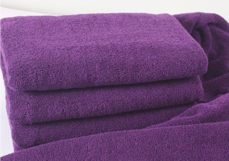 Bath towel 50*90cm thickened beauty bed cotton large towel Bath towel beauty salon towel purple 250g