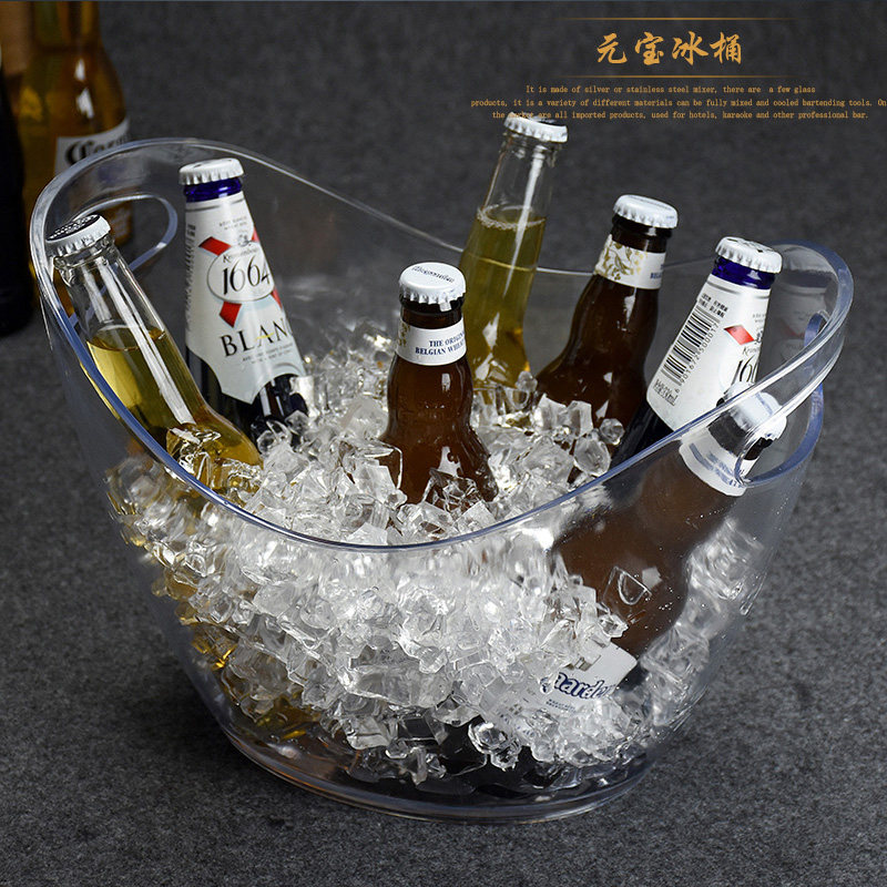 PC Transparent Meta-Treasure Ice Bucket Champagne Red Wine Barrel Ice Grain Barrel Size Number Foreign Wine Barrel Plastic Beer Keg