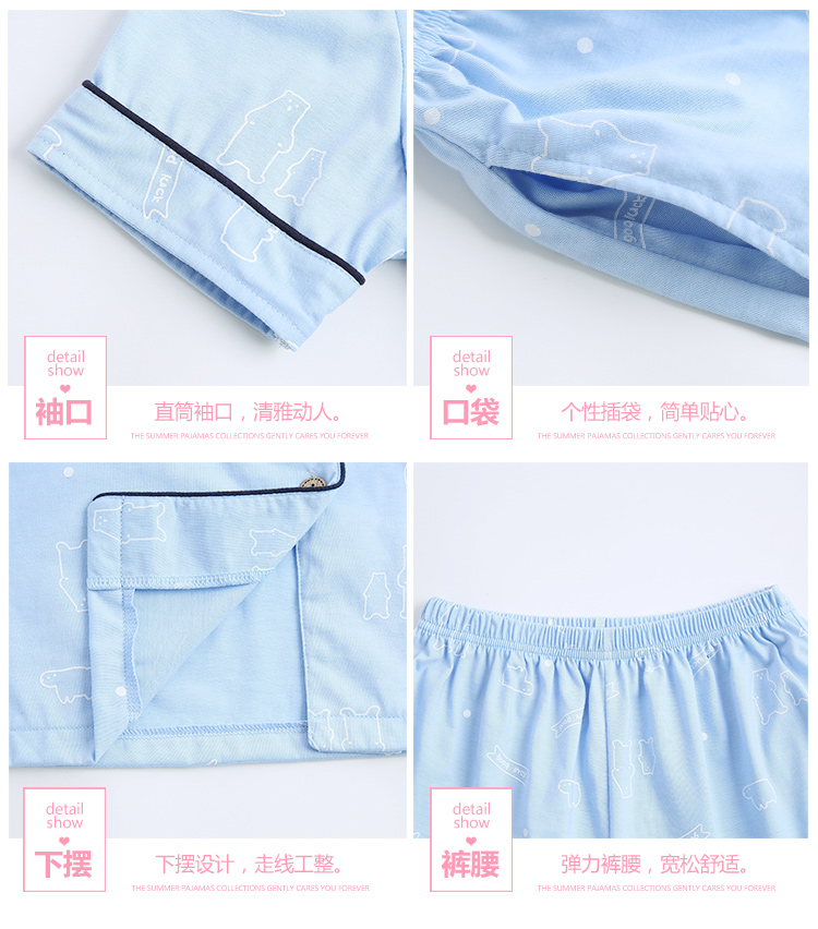 Mùa hè phụ nữ đồ ngủ 100% cotton ngắn tay quần thường xuyên bông của phụ nữ dịch vụ nhà phù hợp với cộng với phân bón XL