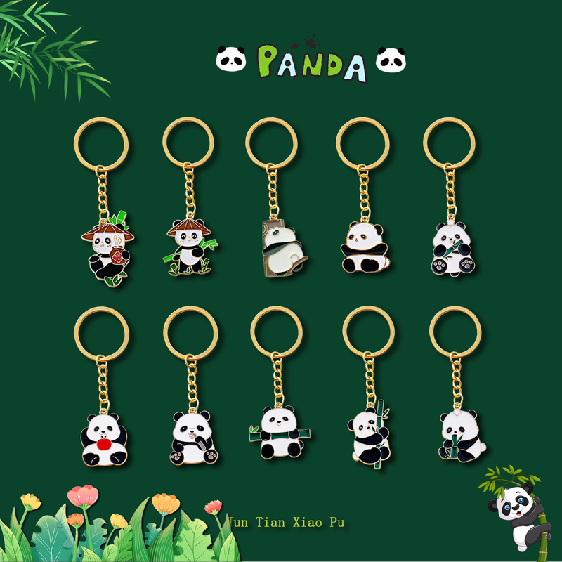 New Chinese Panda Keychain Pendant Creative Backpack Decoration Small Gift Cute Cartoon Exquisite Pendant Gift