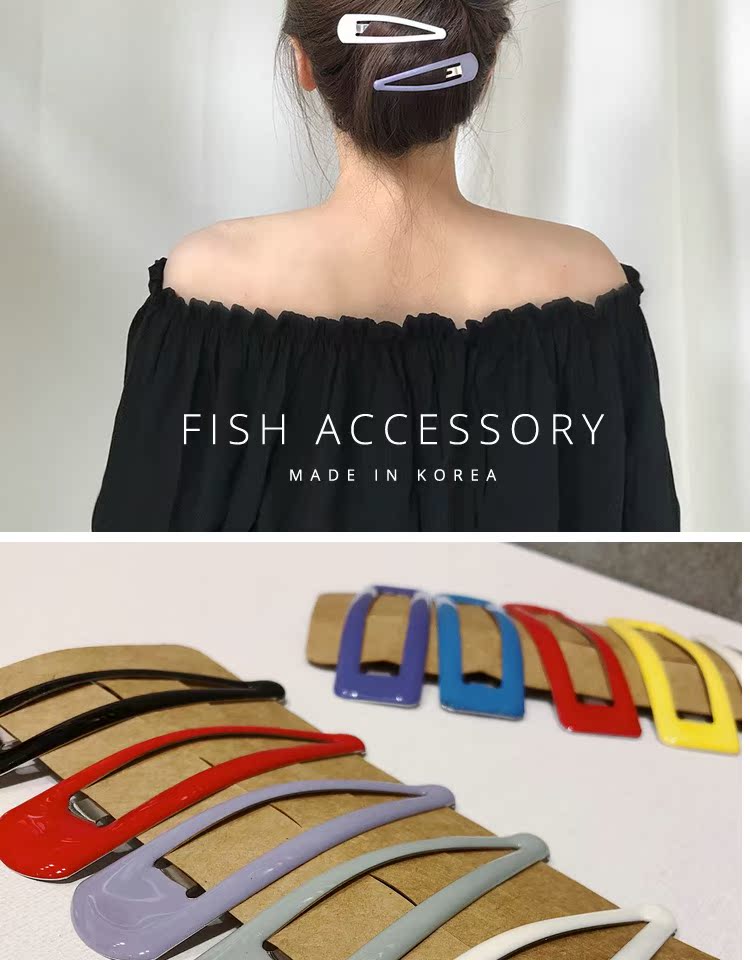 Hàn Quốc phụ kiện tóc Dongdaemun in lưới màu đỏ kẹp tóc màu cơ bản 掰掰 clip macaron bangs clip card - Phụ kiện tóc bộ dây buộc tóc cho bé gái