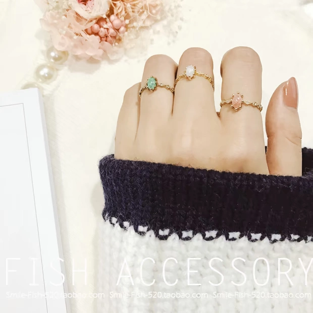 Hàn Quốc siêu tinh tế ngọt ngào zircon tình yêu trái tim bạn gái bạn gái món quà ngón tay nhẫn nhẫn nữ trang sức nhẫn vàng nữ