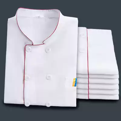 Chef suit men's short-sleeved summer thin section chef suit long-sleeved white restaurant canteen catering overcoat kitchen set