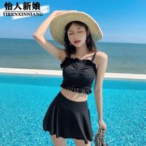 Swimsuit womens skirt style split two-piece conservative slim Student fairy fan Korea ins summer swimsuit