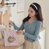 Strawberry Half Pond Tiger Year Cute Tiger Lunch Bag Insulation Bag Cartoon Hand Lunch Box Bag Thickened Student Sails Cloth Bag