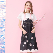  Strawberry half pond original design limited cherry blossom flamingo ins wind household apron waterproof cotton and linen can be customized