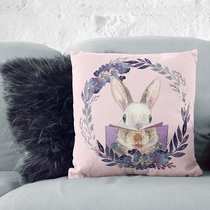 Strawberry Bantang watercolor wreath rabbit cat comfortable cotton cushion creative gift pillow core washable