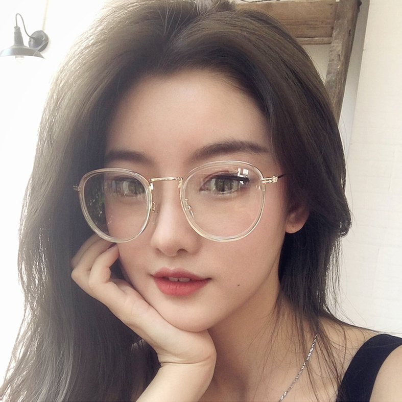 South Korea glasses frame female ulzzang literary transparent round face net red Suohara Harajuku retro can be equipped with near glasses male