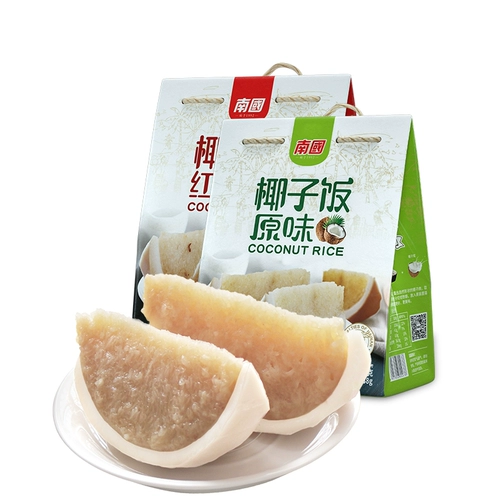 南国 Food Hainan Specialty Red Dam Flavor Coconut Rice 538GX2 Легкий рис быстрого питания клейкий рис с закусками с закусками.
