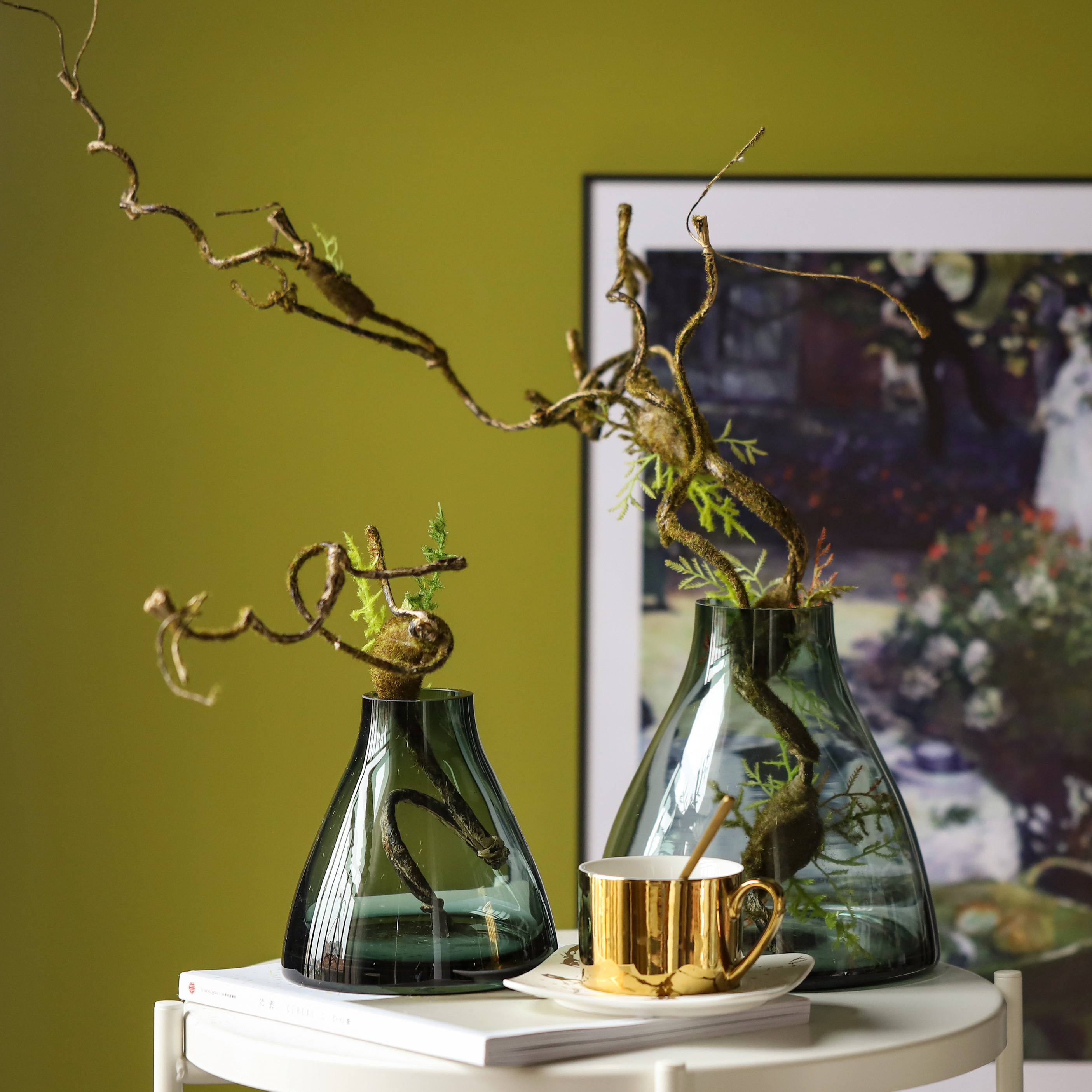 INS Wind Nordic Glass Home Dining Room Table Living Room Bookroom Floral Pendulum with water bacon transparent vase