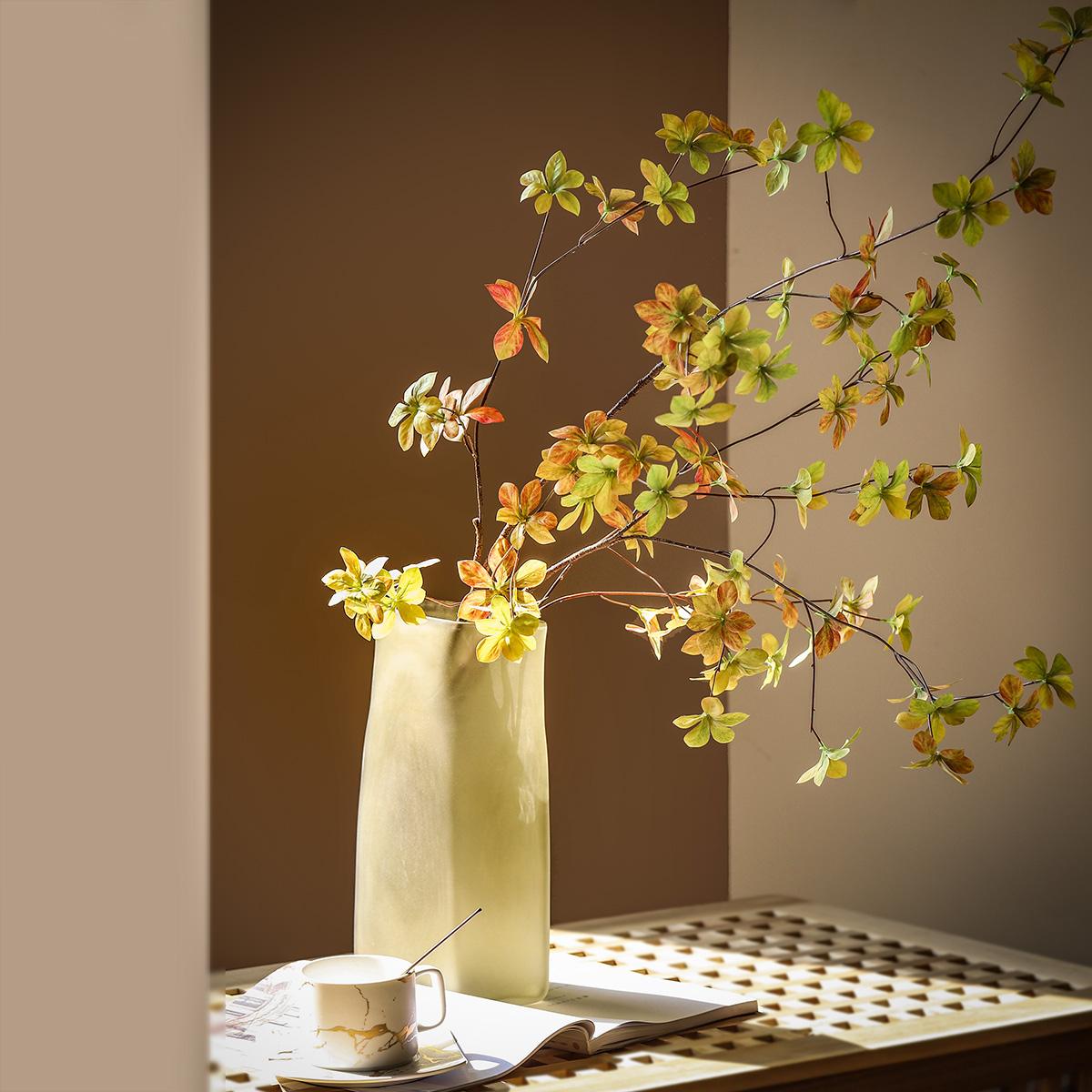 INS Wind Salt Series Frosted Craft Glass Florator Square-shaped Shaped Panels Soft Loaded table face Decoration