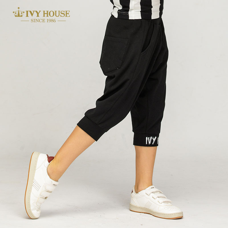 IVY NHÀ Ivy Childrens Quần áo nam tinh khiết Casual Pants quần trẻ em mùa hè tiếng Anh