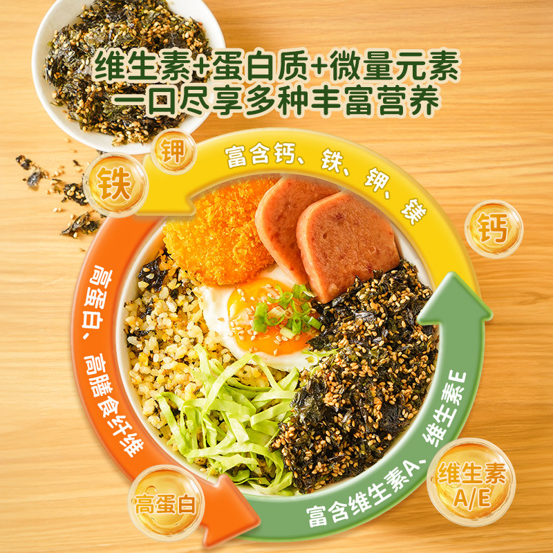 Xianenzi Dha Mixed Rice with Seaweed Flakes 250g Baby and Toddler Ready-To-Eat Nutritious Food Supplement Rice Balls Children's Sushi Ingredients