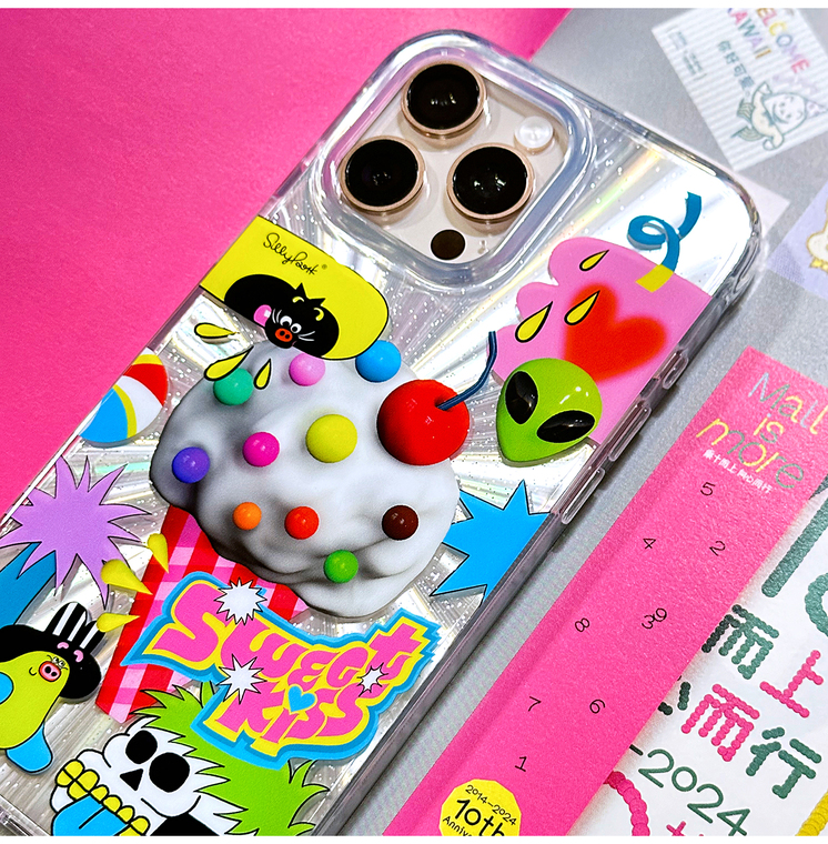 Alien Sun Sweet Kiss Graphic iPhone Case