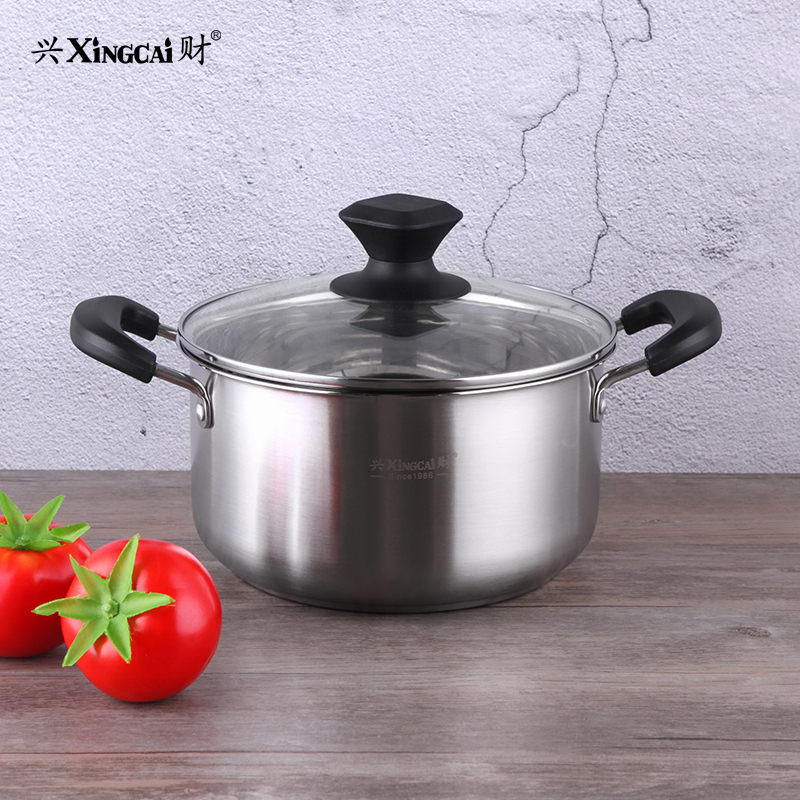 Stainless steel cooking pot kitchen household double ear soup pot multi-functional small hot pot instant noodle pot 22cm non-food pot small milk pot