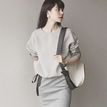 Mularsa milk tea salad with black and white thousands of birds Gelwear 2021 Fall womens extremely minimalist retro-style long sleeve blouses