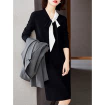 Mularsa Herbene Wind Black & White Flirt Color Wool Knit Dress Dress Woman 2022 Spring Dress Temperament Little Black Dress