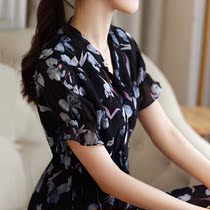 Mularsa French style floating with snowspun one-piece dress Women 2022 Summer new cashies slim to print dresses