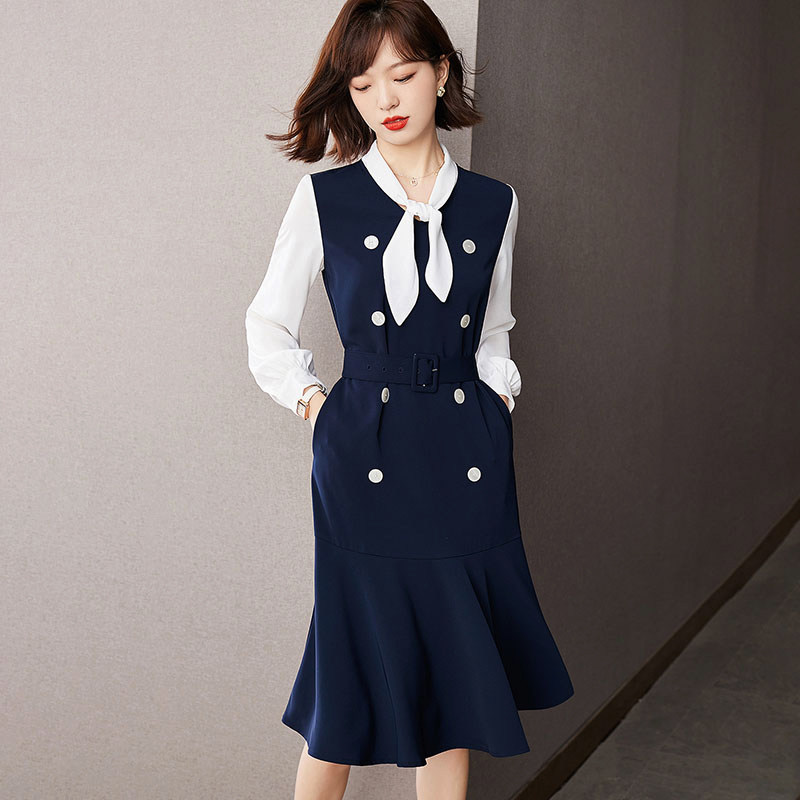 Mularsa High-end Temperament Fishtail Ocean Dress Women 2022 Spring New High Waist Snowspun Splicing Lace Skirt