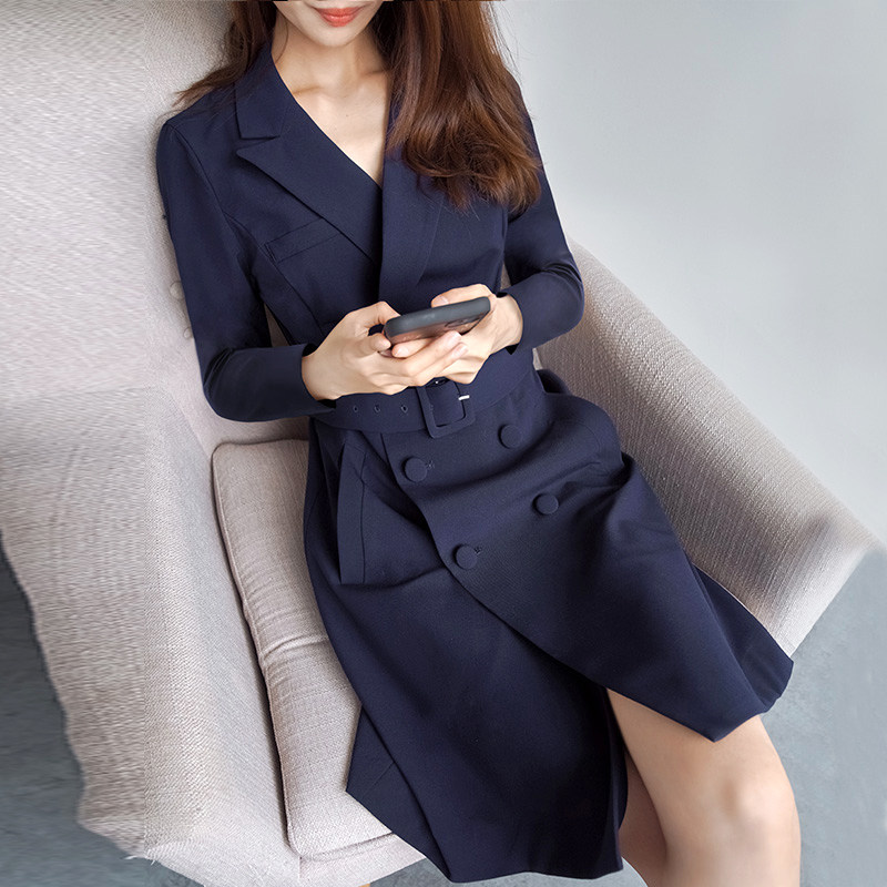Mularsa method high-end double row buckle long-sleeved suit for women 2022 springtime career positive dress suit dress