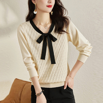 Mularsa dont make design feel needle weasel-weaters 2022 Early spring new high-end foreign air sashimi wool blouses