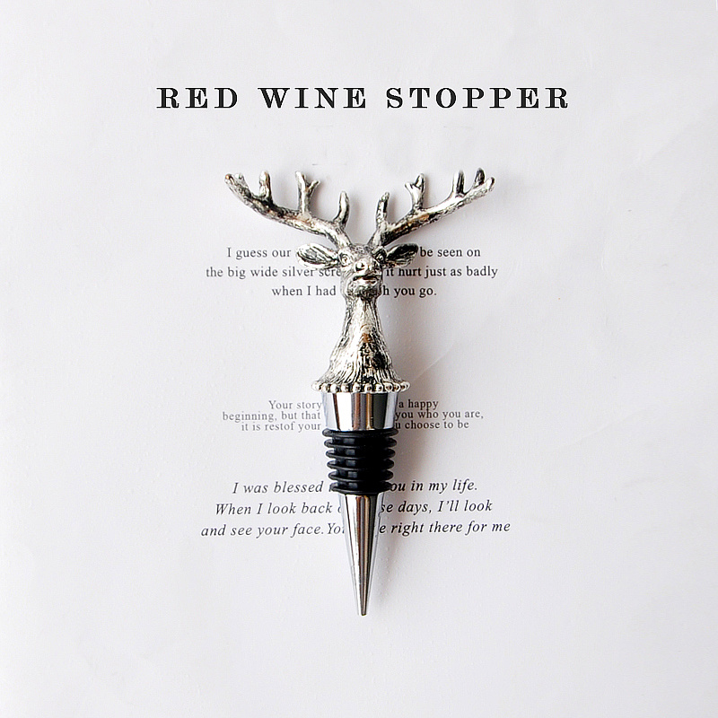Vintage European palace style three-dimensional deer head high-end creative red wine stopper winery hotel decoration decoration