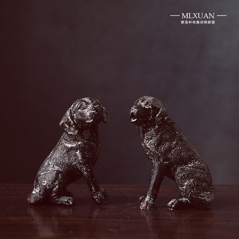 Exit American Countryside Retro Nordic Making Old Resin Dog Family Residence Decoration Pendulum Table Desk Desk Craft Gift Hem