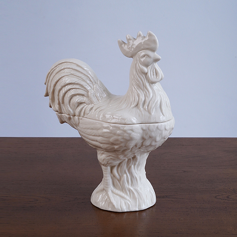 American country retro style modeling big rooster ceramic jar table decoration ornament storage jar storage jar
