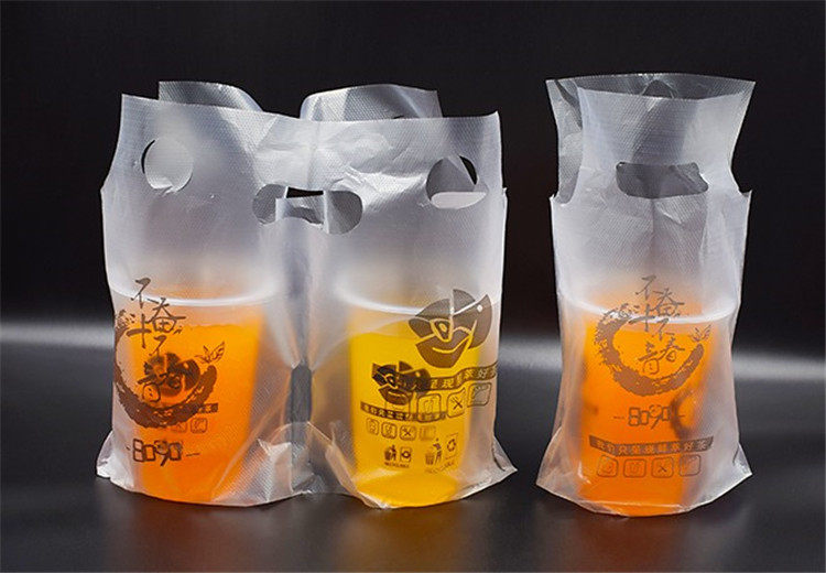 10 Thickened 8090 Milk tea Cup Plastic Bags One cup bag Two-cup Bag Outside of the bag