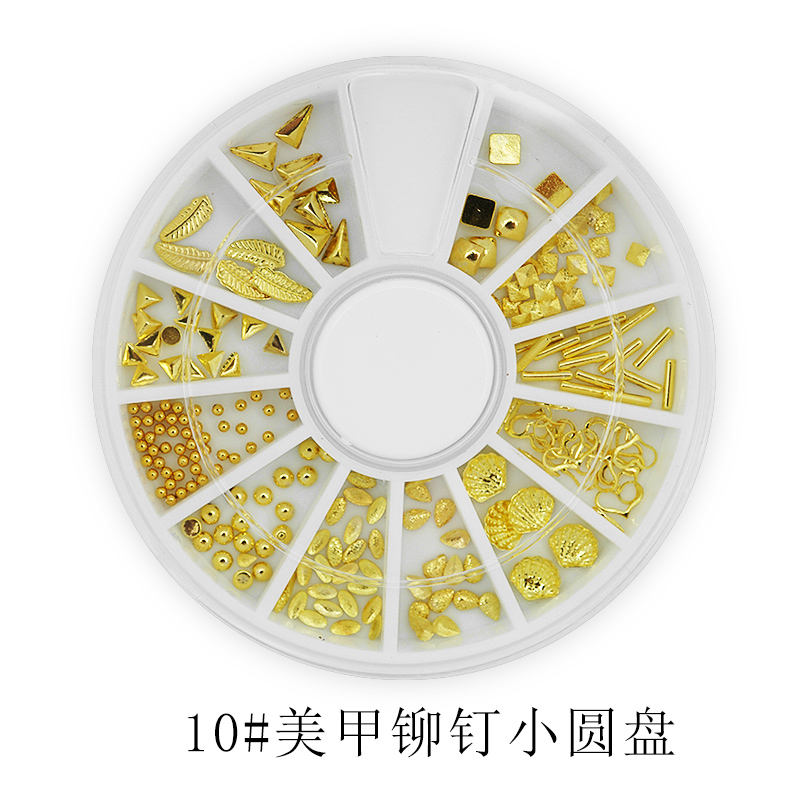 Dụng cụ làm móng rỗng Hoa hồng kim loại Studs Các bản vá vàng và bạc Lời khuyên Crystal Crystal Zircon Kim cương Đồ trang trí Bản giao hưởng Viên đá tròn - Công cụ Nail máy mài nail