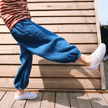 Boy pants summer thin 2021 summer new casual loose children anti mosquito pants cotton Korean version of the pants