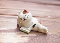 DEC0068 Japanese style Japanese-style three-flowered cat resin doll small ornaments