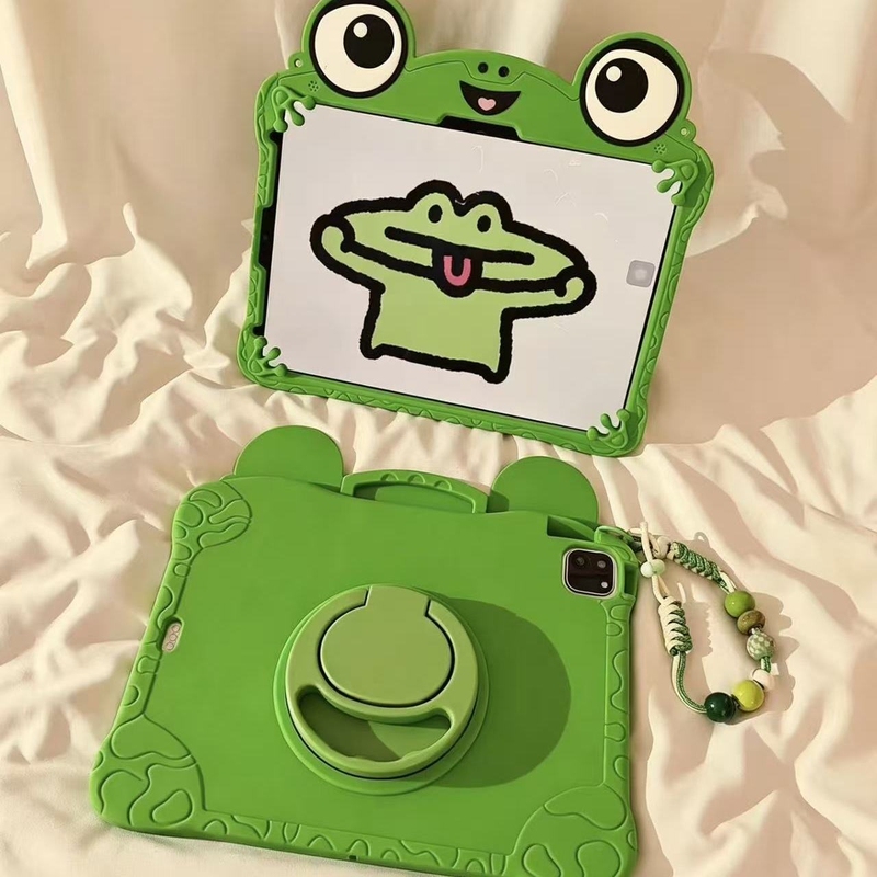 Big-Eyed Frog Suitable for Apple Ipad12 Protective Case iPad Air8 Cute Cartoon Mini4/5 Anti-Fall A16 Tablet 10Th Generation Pro 11inch Rotating Air3 Stand 10.2 Silicone 9.7 Soft Case Big-Eyed Frog Suitable for Apple Ipad12 Protective Case iPad Air8 Cute Cartoon Mini4/5 Anti-Fall A16 Tablet 10Th Generation Pro 11inch Rotating Air3 Stand 10.2 Silicone 9.7 Soft Case