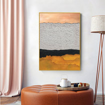 Modern simple light luxury hand-painted oil painting orange three-dimensional abstract knife painting porch decorative painting Villa model house hanging painting