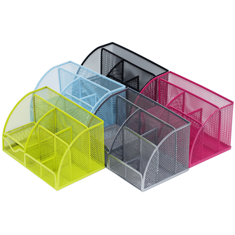 Metal pen barrel craftsmanship gift student desktop to include seven grid composite stationery folding reinforced