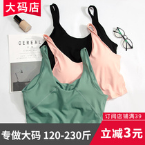 Large code sports bra speed dry with chest cushion shockproof running large U beauty back underwear obliterted bottom fat mm200 catty